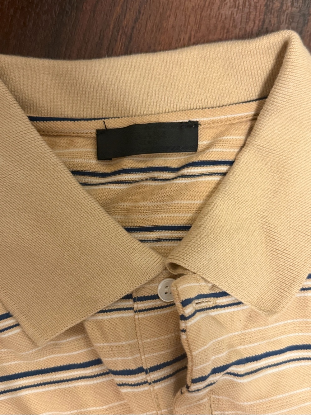 Prada Beige Striped Long-Sleeve Polo Shirt - Picture 2 of 6